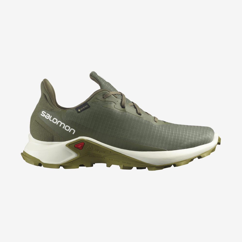 Salomon ALPHACROSS 3 GORE-TEX Trailskor Herr Olivgröna/LjusGula/Gröna | SE-085731