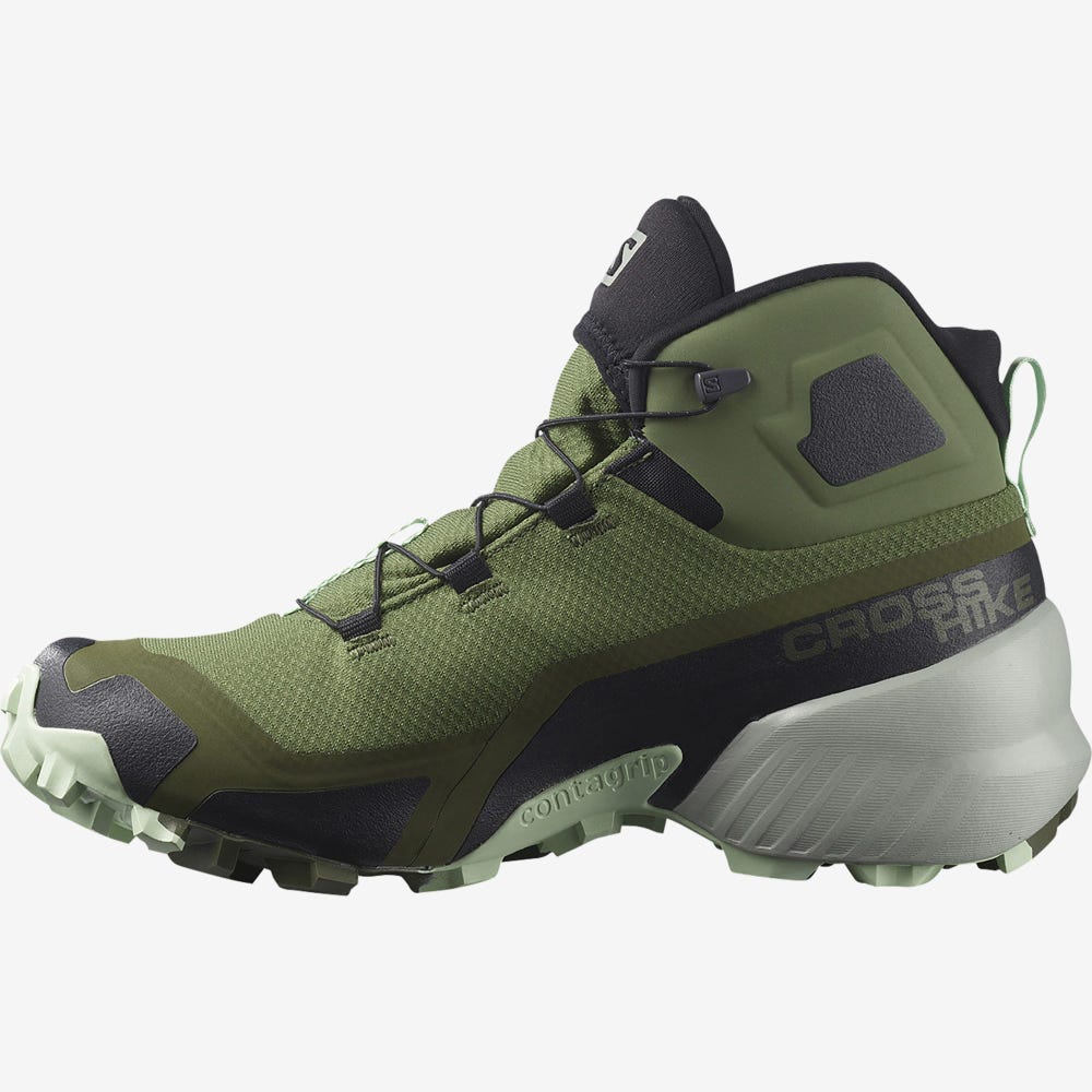 Salomon CROSS HIKE MID GORE-TEX Vandringskängor Dam Olivgröna | SE-852409