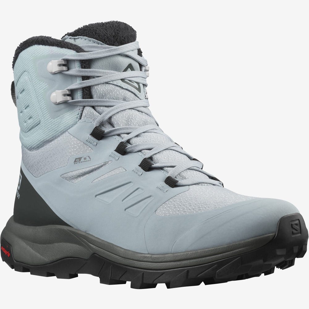 Salomon OUTBLAST THINSULATE™ CLIMASALOMON™ WATERPROOF Vandringskängor Dam Gröna/Svarta | SE-217095