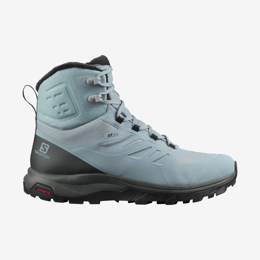 Salomon OUTBLAST THINSULATE™ CLIMASALOMON™ WATERPROOF Vinterkängor Dam Gröna/Svarta | SE-924183