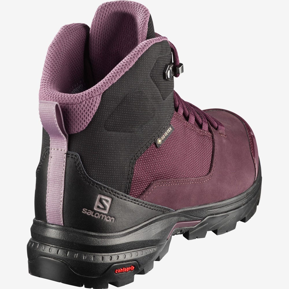 Salomon OUTWARD GORE-TEX Vandringskängor Dam Burgundy/Svarta | SE-658132