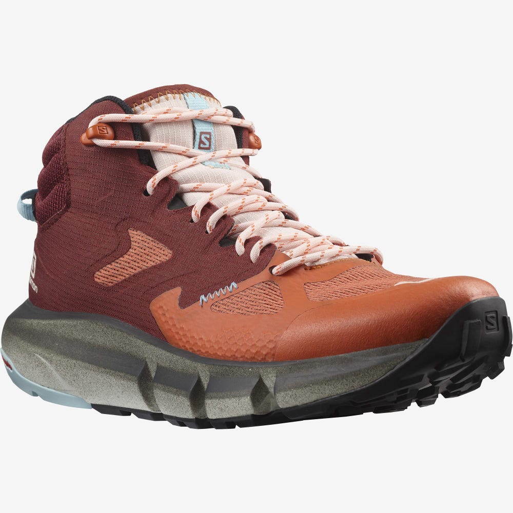 Salomon PREDICT HIKE MID GORE-TEX Vandringskängor Dam Orange/Bruna/Blå | SE-078129