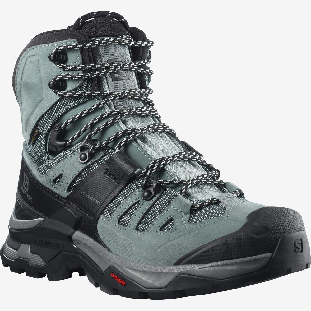 Salomon QUEST 4 GORE-TEX Vandringskängor Dam Gröna/Blå | SE-413672