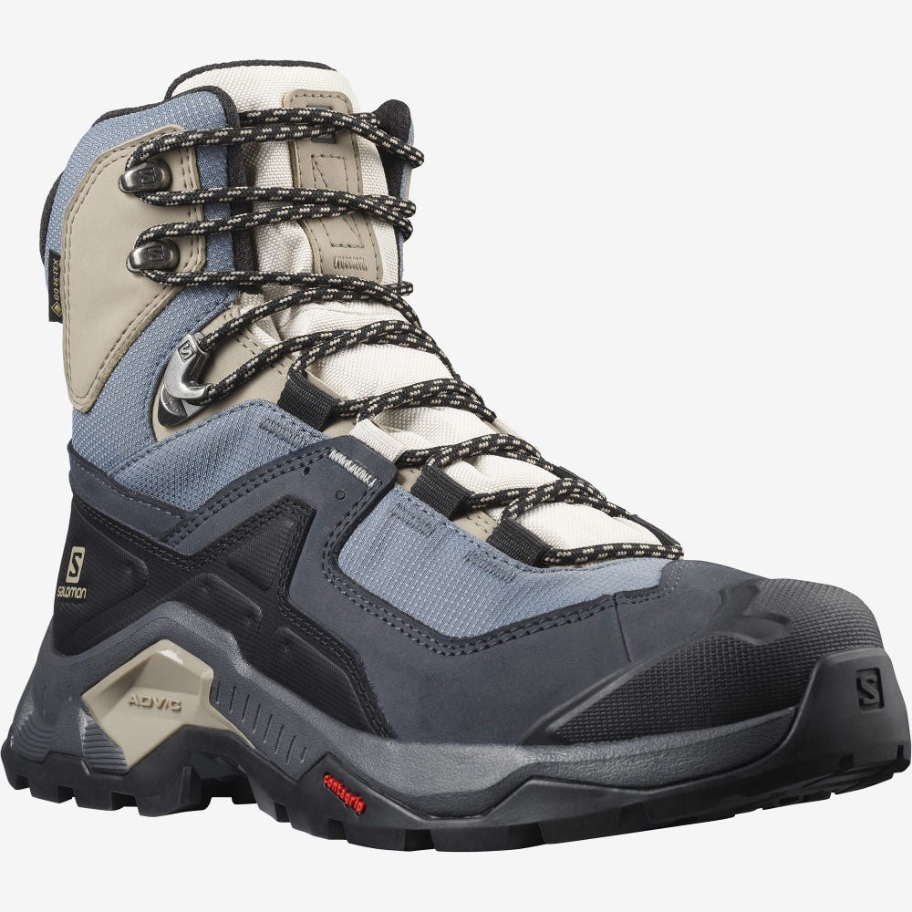 Salomon QUEST ELEMENT GORE-TEX Vandringskängor Dam Grå/Svarta/Beige/Blå | SE-267984