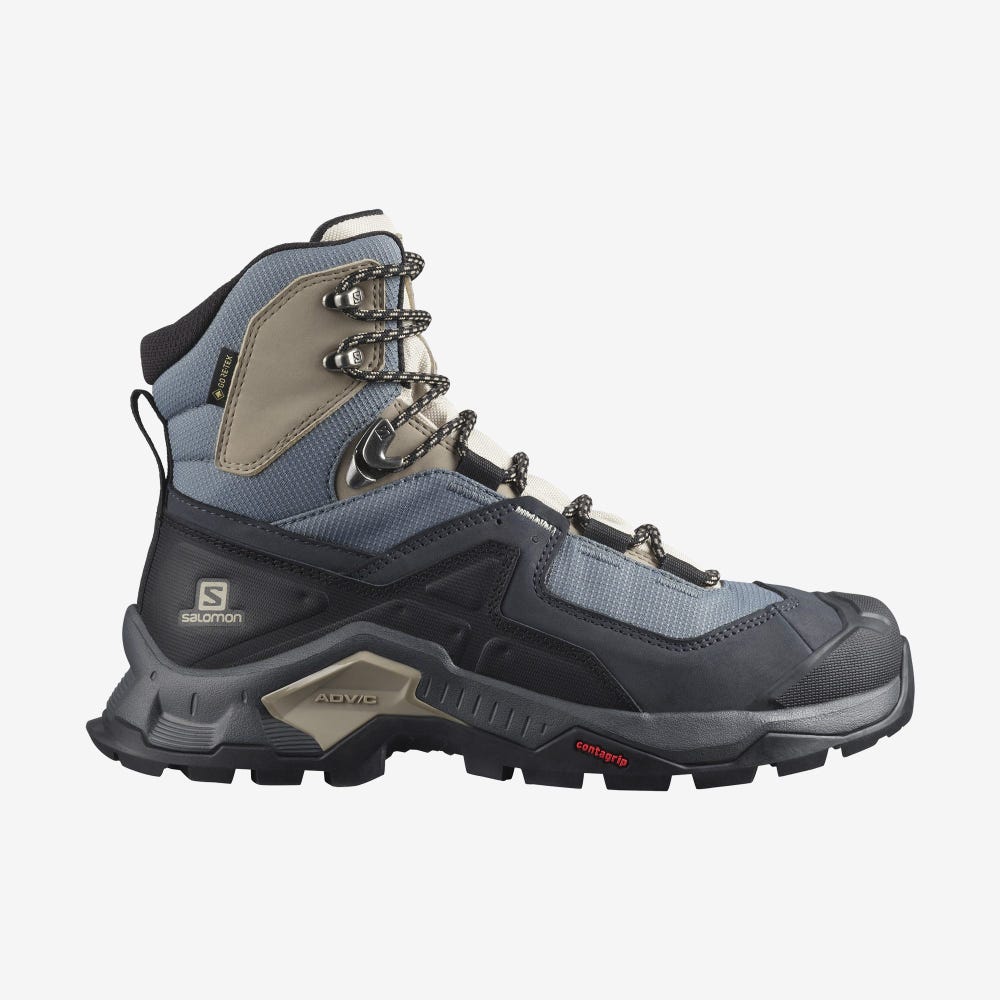 Salomon QUEST ELEMENT GORE-TEX Vandringskängor Dam Grå/Svarta/Beige/Blå | SE-267984