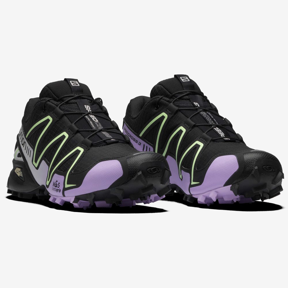 Salomon SPEEDCROSS 3 Sneakers Dam Svarta/Lavendel/Gröna | SE-687952