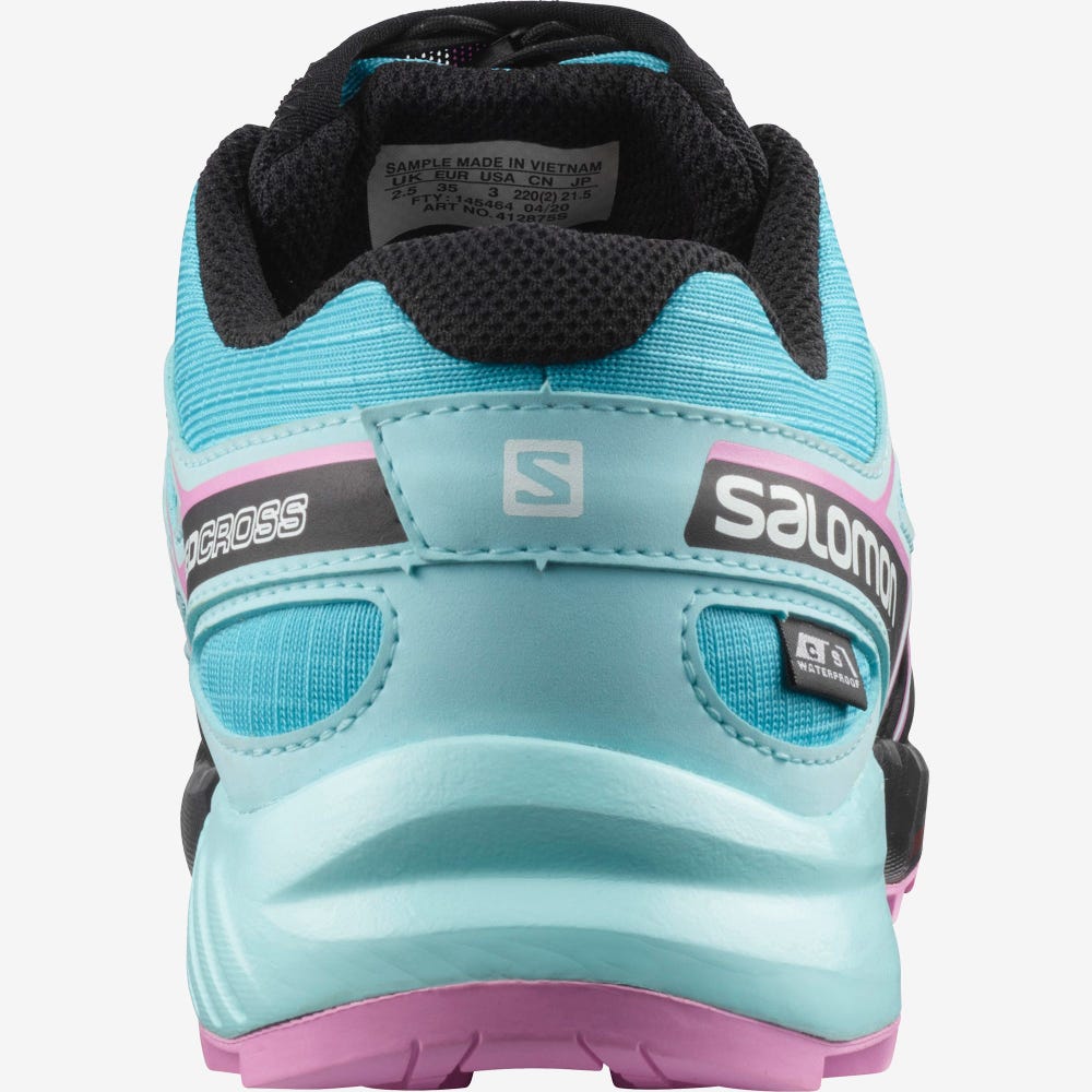 Salomon SPEEDCROSS CLIMASALOMON™ WATERPROOF Vandringskängor Barn Blå/Turkos/Lila | SE-437129