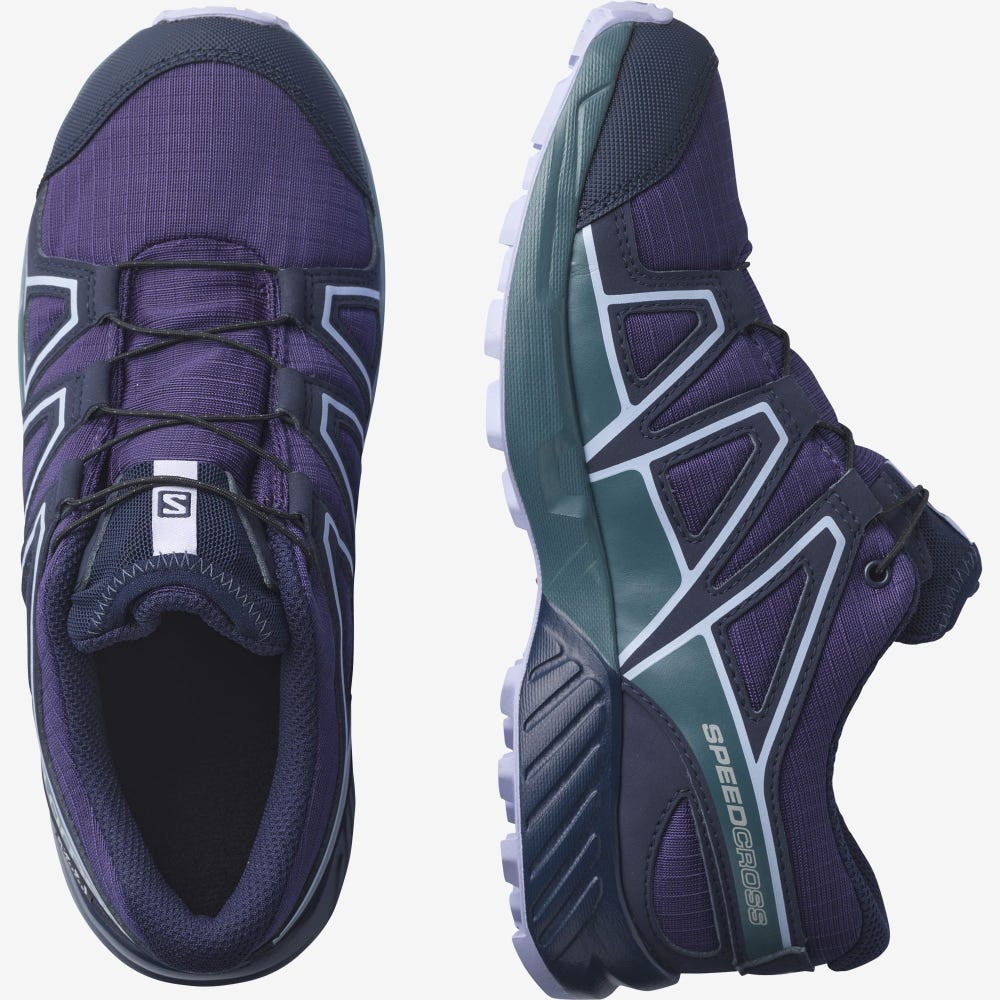 Salomon SPEEDCROSS CLIMASALOMON™ WATERPROOF Vandringskängor Barn Lila/Blå/Lavendel | SE-608137