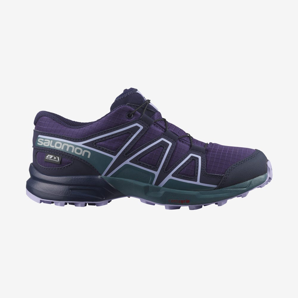 Salomon SPEEDCROSS CLIMASALOMON™ WATERPROOF Vandringskängor Barn Lila/Blå/Lavendel | SE-608137