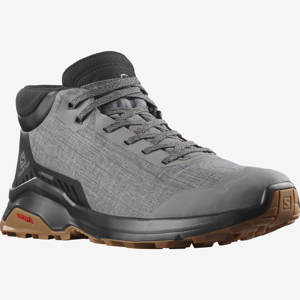 Salomon X REVEAL CHUKKA CLIMASALOMON™ WATERPROOF Vinterkängor Herr Grå/Svarta | SE-028643