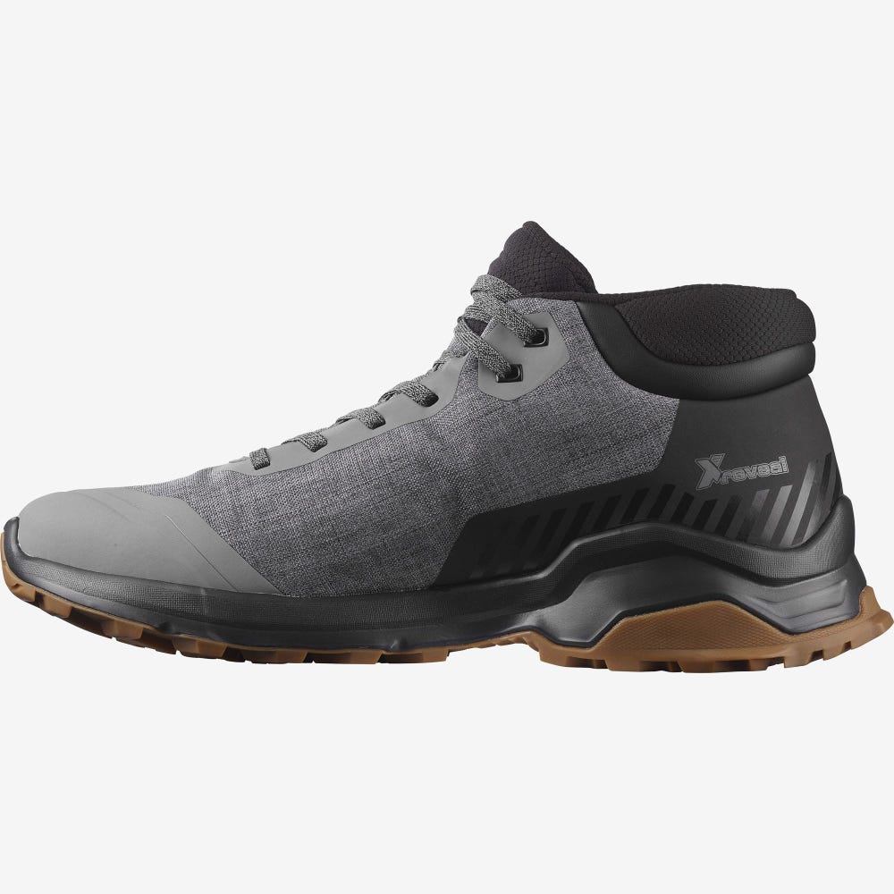 Salomon X REVEAL CHUKKA CLIMASALOMON™ WATERPROOF Vinterkängor Herr Grå/Svarta | SE-028643