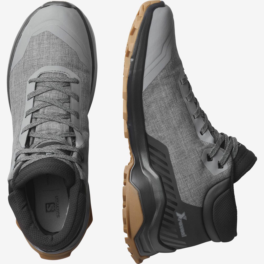 Salomon X REVEAL CHUKKA CLIMASALOMON™ WATERPROOF Vinterkängor Herr Grå/Svarta | SE-028643