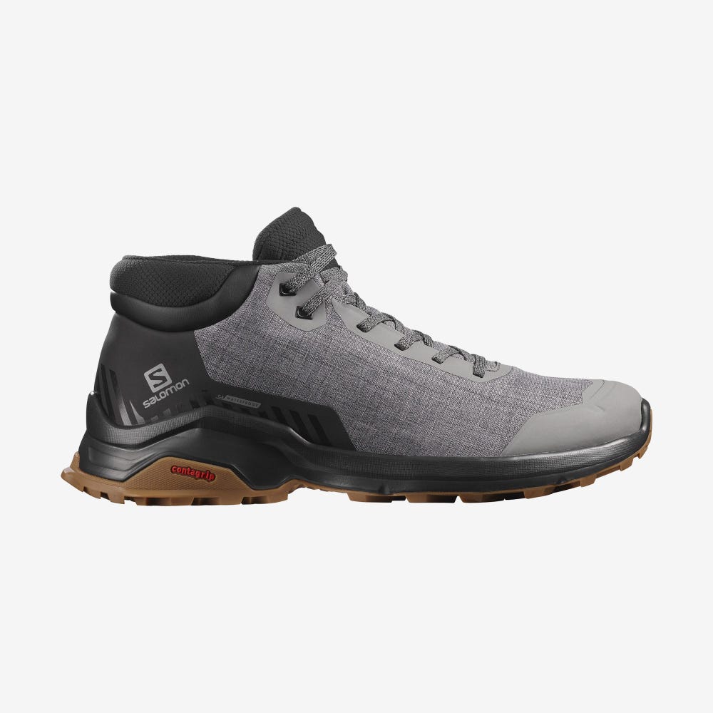 Salomon X REVEAL CHUKKA CLIMASALOMON™ WATERPROOF Vinterkängor Herr Grå/Svarta | SE-028643