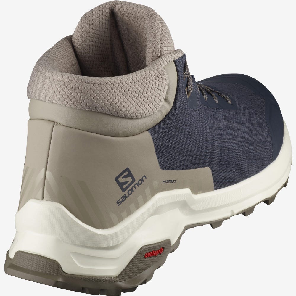 Salomon X REVEAL CHUKKA CLIMASALOMON™ WATERPROOF Vinterkängor Herr Marinblå/Khaki | SE-283094