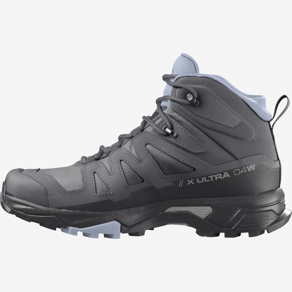 Salomon X ULTRA 4 MID GORE-TEX Vandringskängor Dam Grå/Svarta/Blå | SE-817320