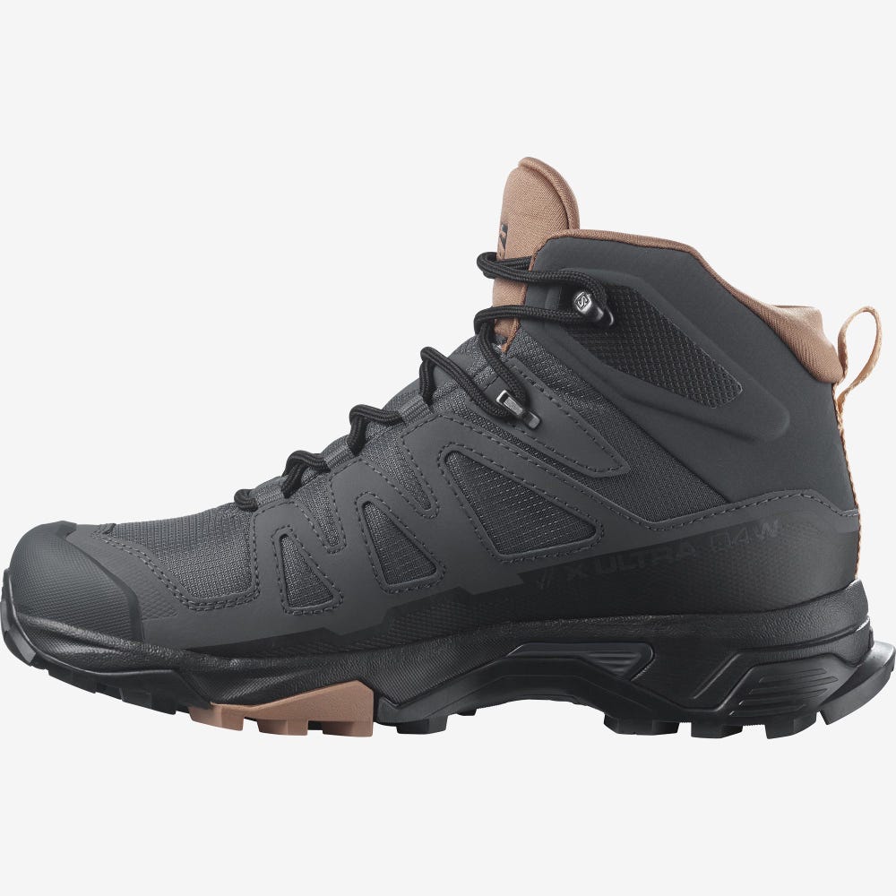 Salomon X ULTRA 4 MID WIDE GORE-TEX Vandringskängor Dam Grå/Beige/Grädde | SE-547936