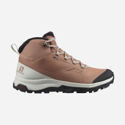 Salomon OUTSNAP CLIMASALOMON™ WATERPROOF Vinterkängor Dam Beige/LjusGula/Svarta | SE-736402