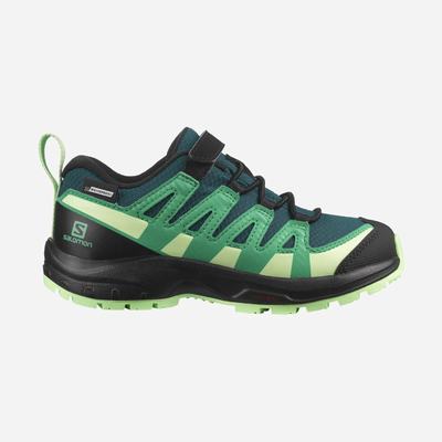 Salomon XA PRO V8 CLIMASALOMON™ WATERPROOF Vandringskängor Barn MörkTurkos/Svarta/Gröna | SE-983701