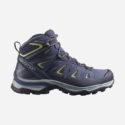 Salomon X ULTRA 3 WIDE MID GORE-TEX Vandringskängor Dam Blå/LjusGröna | SE-624758